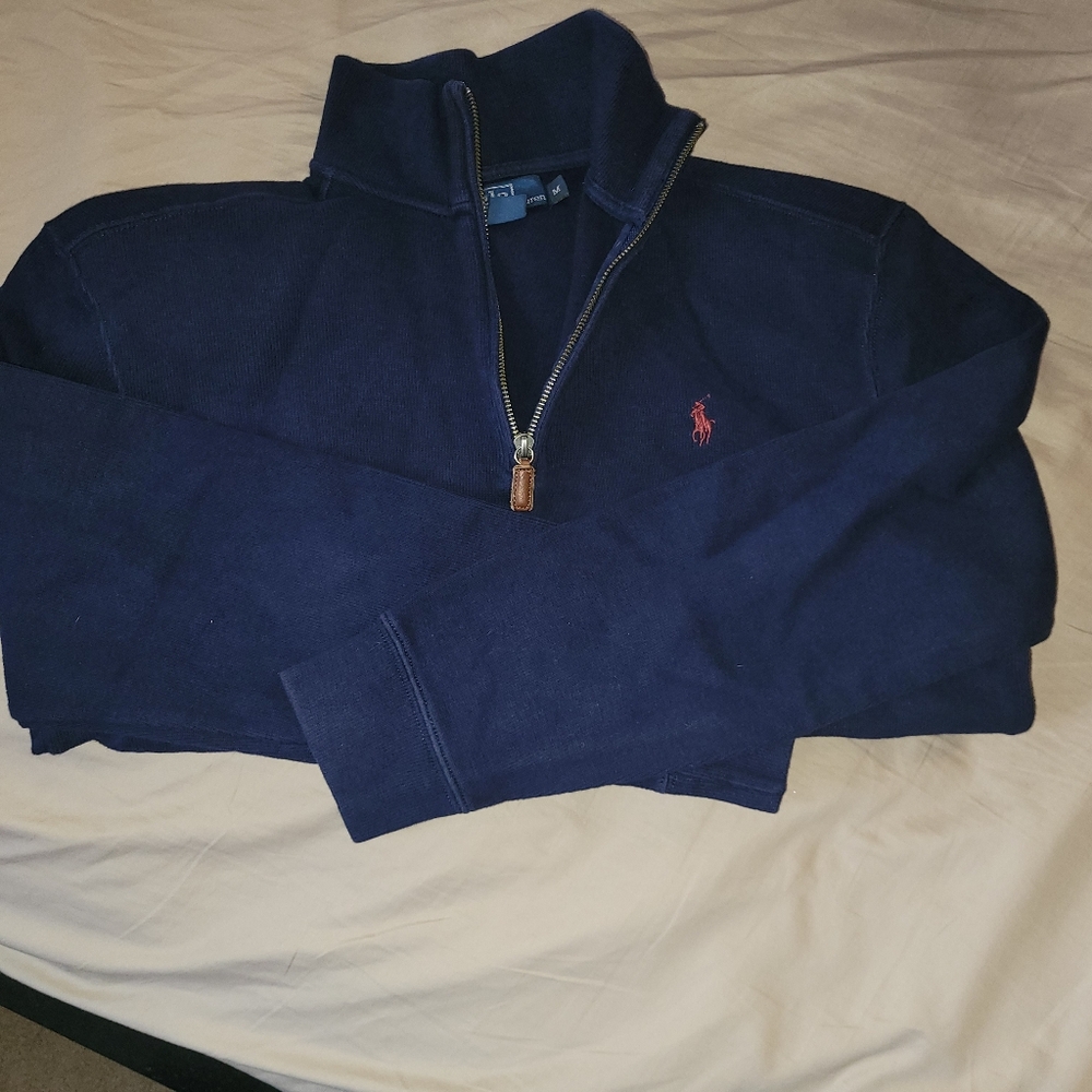 Polo by Ralph Lauren long sleeve haft zipper  100% cotton sizeM, color  blue